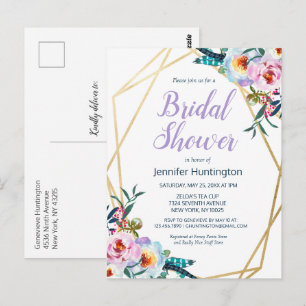 Invitación de boda boho floral acuarela