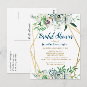 Invitación de boda boho floral acuarela