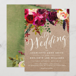 INVITACIÓN DE BODA| Boho floral acuático