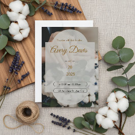 Invitación de boda boho floral blanca elegante
