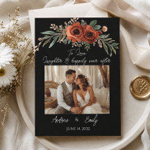 Invitación de boda boho floral de terracota temper