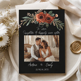 Invitación de boda boho floral de terracota temper