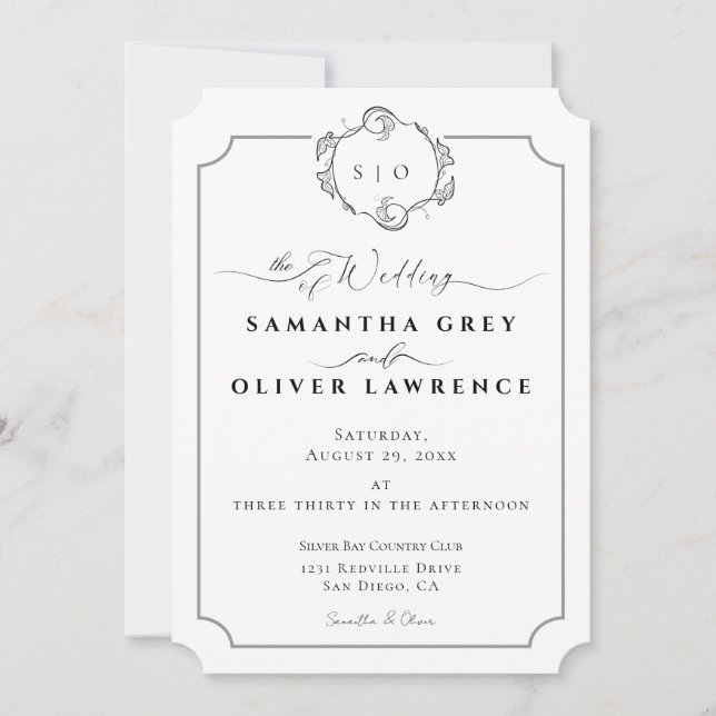 Invitación de boda boho moderna (Anverso)