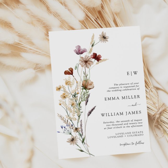 Invitación de boda boho moderna blanca (Subido por el creador)