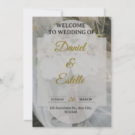 Invitación de boda boho moderna | Flo beige elegan