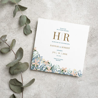 Invitación de boda boho moderna para jardín de flo