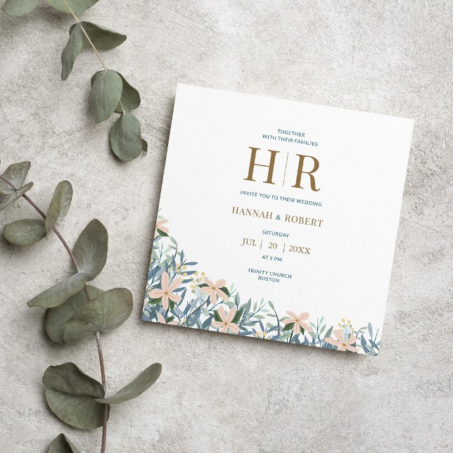 Invitación de boda boho moderna para jardín de flo (Subido por el creador)