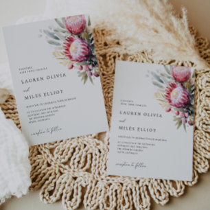 Invitación de Boda Boho Native Protea
