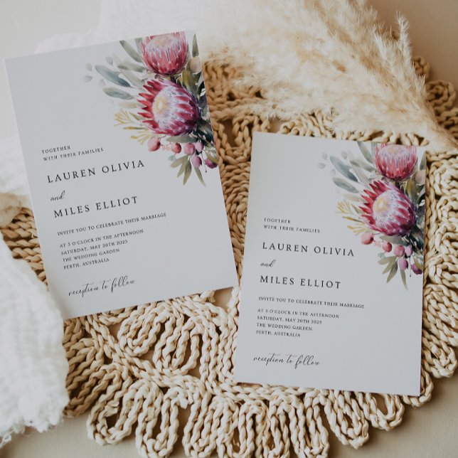 Invitación de Boda Boho Native Protea (Subido por el creador)