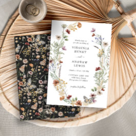 Invitación de boda boho negra
