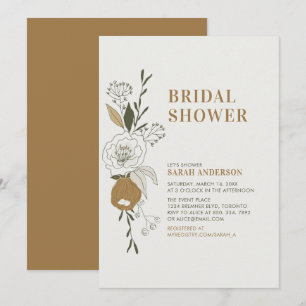 Invitación de boda boho otoño floral Bridal Shower