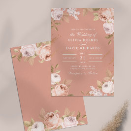Invitación de boda Boho Pink Peonies