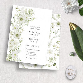 Invitación de Boda Boho Rústica con Vegetación