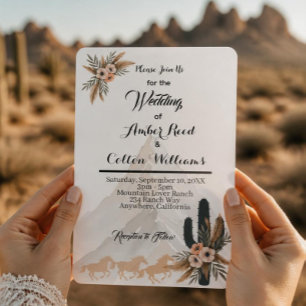 Invitación de Boda Boho Western Montaña