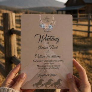 Invitación de Boda Boho Western Montaña