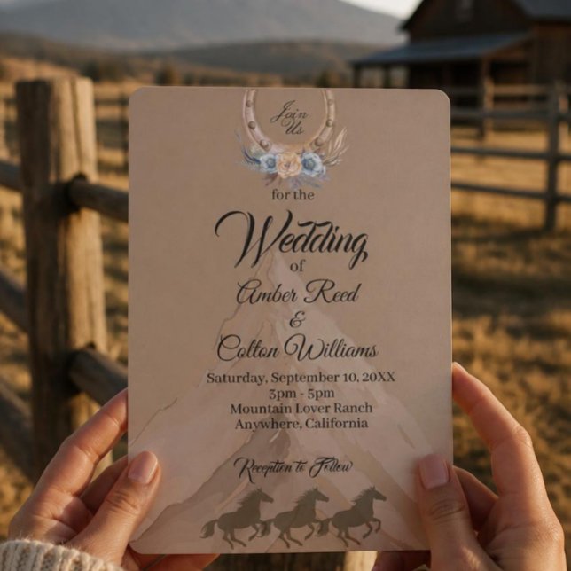 Invitación de Boda Boho Western Montaña (Subido por el creador)