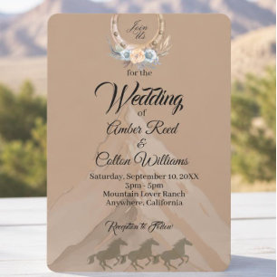 Invitación de Boda Boho Western Montaña