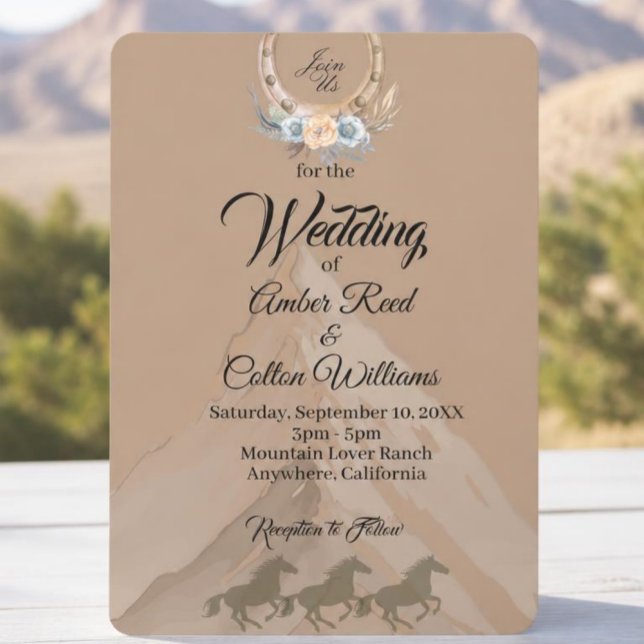 Invitación de Boda Boho Western Montaña (Subido por el creador)