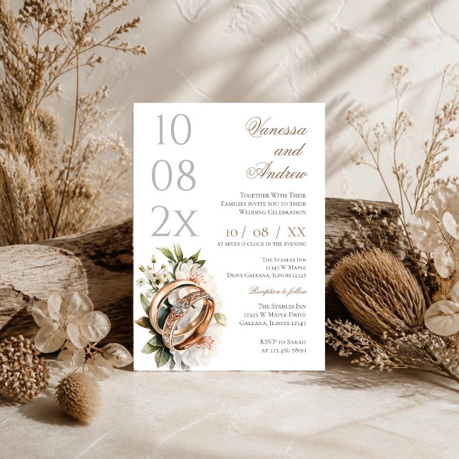 Invitación de boda Boho Whit Ring (Subido por el creador)