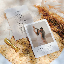 Invitación de Boda Boho y Elegante con 2 fotos