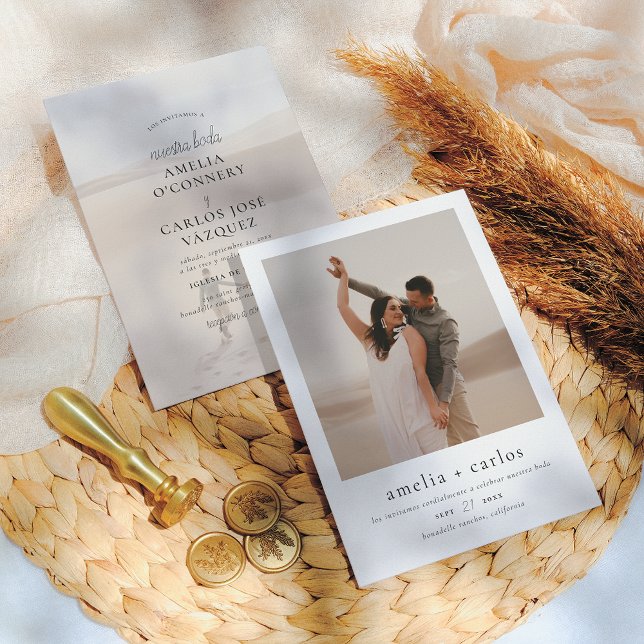 Invitación de Boda Boho y Elegante con 2 fotos (Subido por el creador)