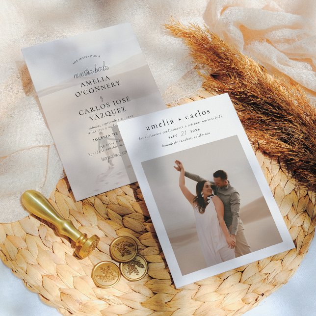 Invitación de Boda Boho y Moderna con 2 fotos (Subido por el creador)
