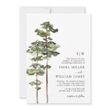 Invitación de boda Bosque Acuarela