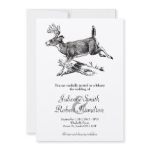 Invitación de Boda Bosque de Ciervos Rústicos