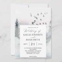 Invitación de boda Bosque de la Naturaleza y Aves 