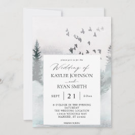 Invitación de boda Bosque de la Naturaleza y Aves 