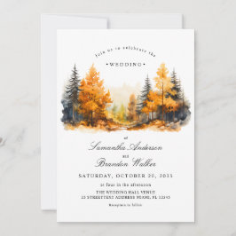 Invitación de boda Bosque de Otoño, Pinos