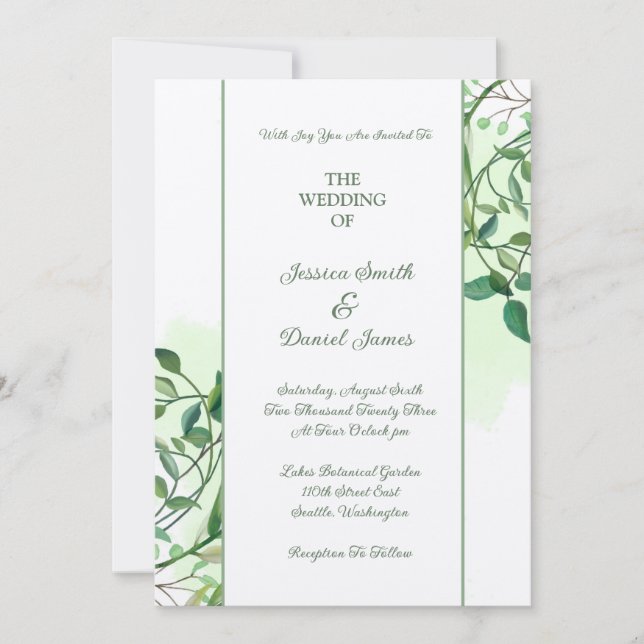 Invitación de Boda Botánica (Anverso)