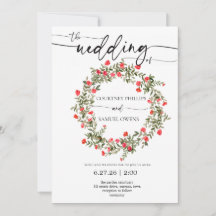 Invitación de boda botánica acuarela