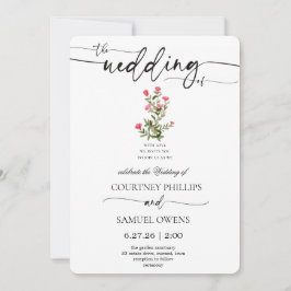 Invitación de boda botánica acuarela