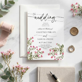 Invitación de boda botánica acuarela