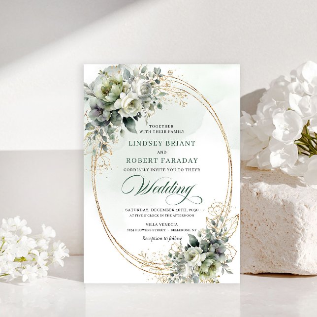 Invitación de boda botánica acuarela rústica (Rustic Watercolor Botanical Wedding Invite)