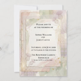 Invitación de boda botánica Blush Sage