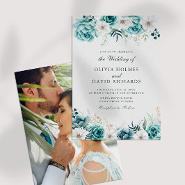 Invitación de Boda Botánica con Foto Personalizada