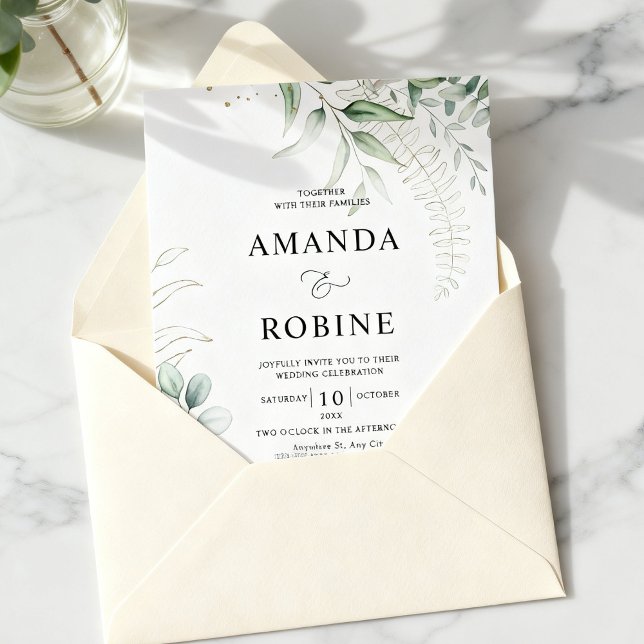 Invitación de boda botánica de bellas artes (Subido por el creador)