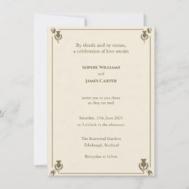 Invitación de boda botánica de cardo y salvia de m