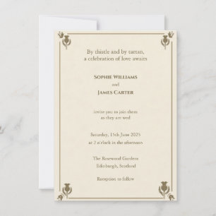 Invitación de boda botánica de cardo y salvia de m