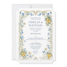 Invitación de boda botánica de cítricos
