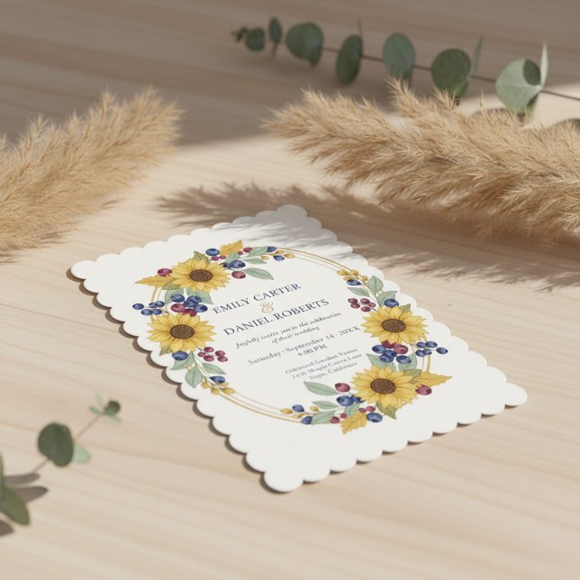 Invitación de boda botánica de girasol (Subido por el creador)