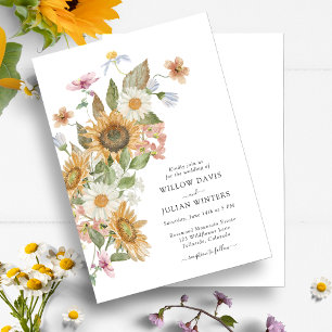 Invitación de Boda Botánica de Girasol