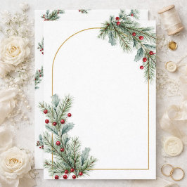 Invitación de boda botánica de invierno elegante