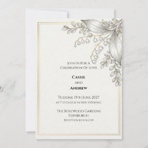Invitación de boda botánica de lirio de valle