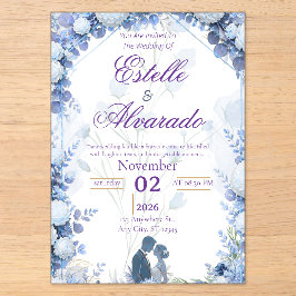 Invitación de boda botánica de lujo
