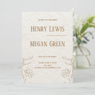 Invitación de boda botánica de lujo | Elegante Ivo