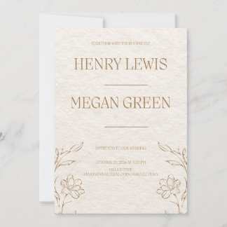 Invitación de boda botánica de lujo | Elegante Ivo