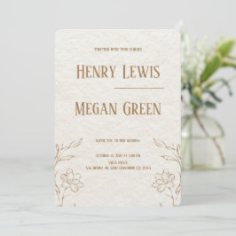 Invitación de boda botánica de lujo | Elegante Ivo